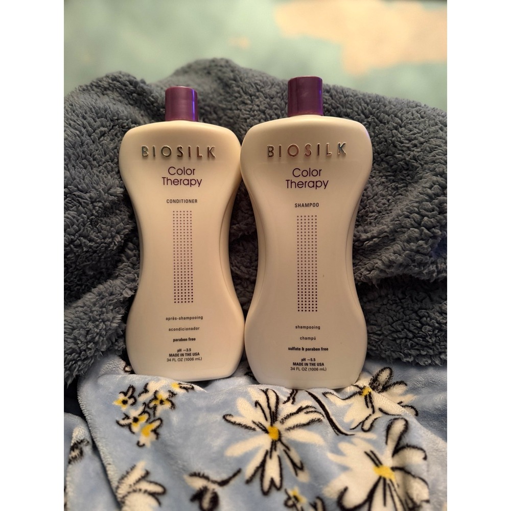 Biosilk Color Therapy Shampoo & Conditioner Set Color Treated Hair Jumbo 34oz ea